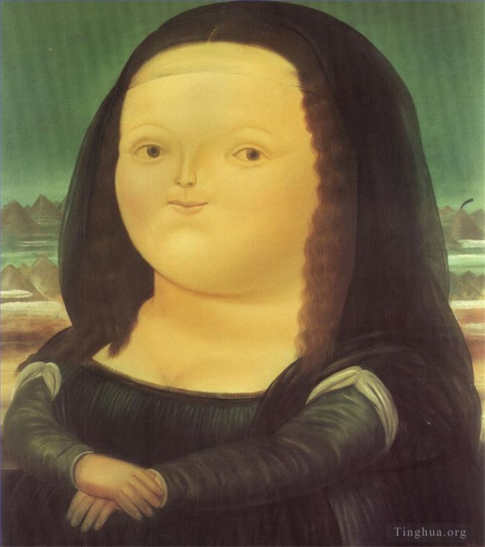 Fernando Botero's Contemporary Oil Painting - Mona Lisa
