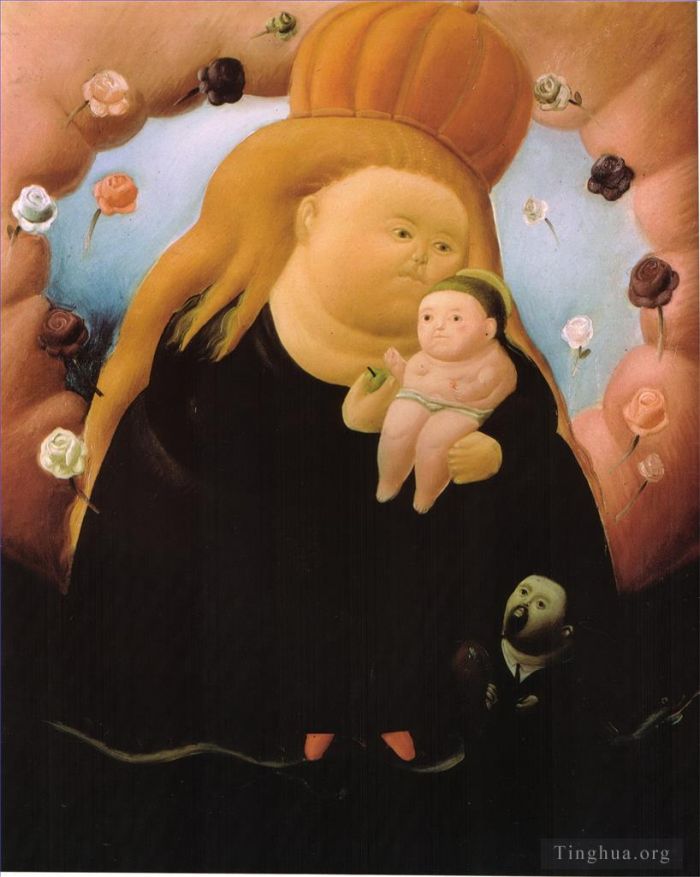 Fernando Botero's Contemporary Oil Painting - Notre Dame de New York
