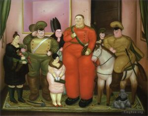 Contemporary Artwork by Fernando Botero - Official Portrait of the Military Junta