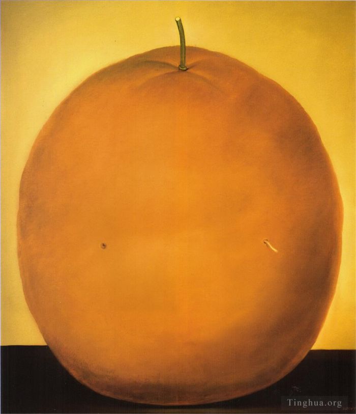 Fernando Botero's Contemporary Oil Painting - Orange 2