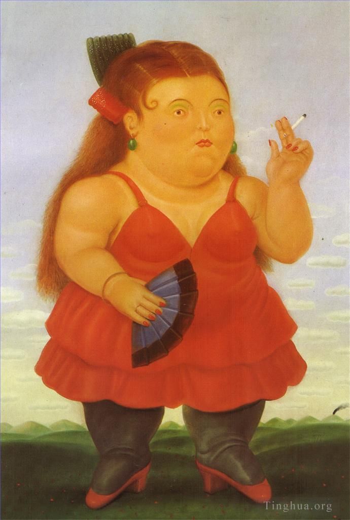 Fernando Botero's Contemporary Oil Painting - Spanish