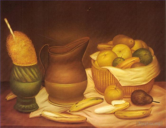 Fernando Botero's Contemporary Oil Painting - Still Life