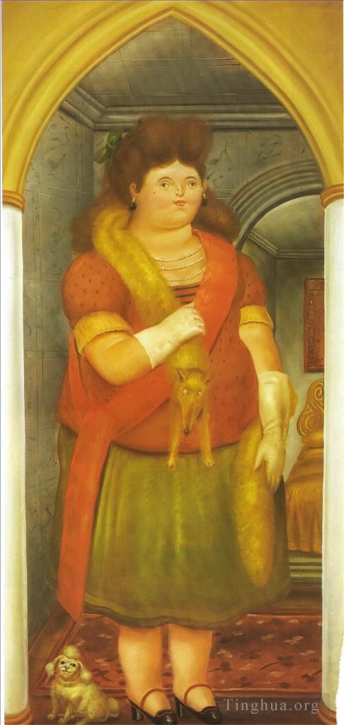 Fernando Botero's Contemporary Oil Painting - The Palace