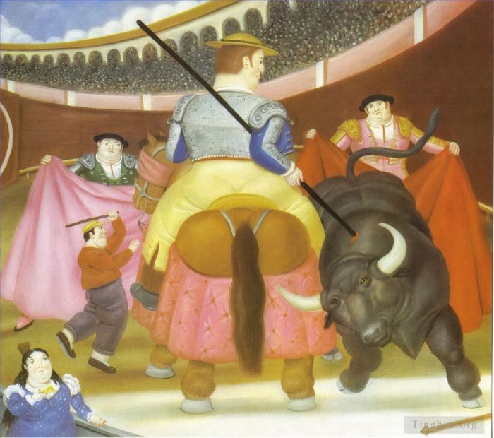 Fernando Botero's Contemporary Oil Painting - The Pica