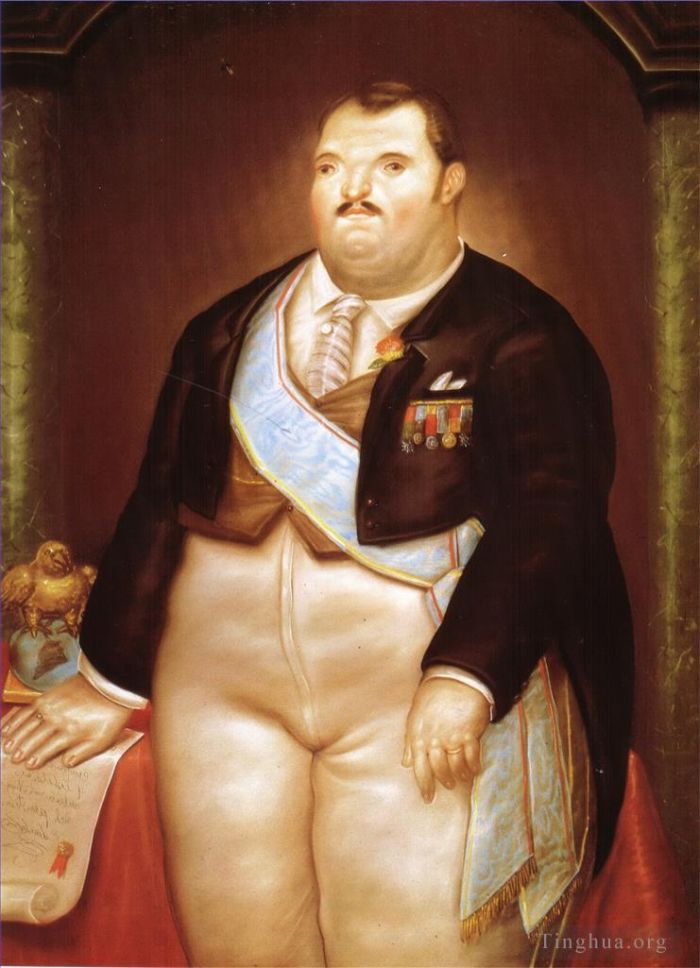 Fernando Botero's Contemporary Oil Painting - The President