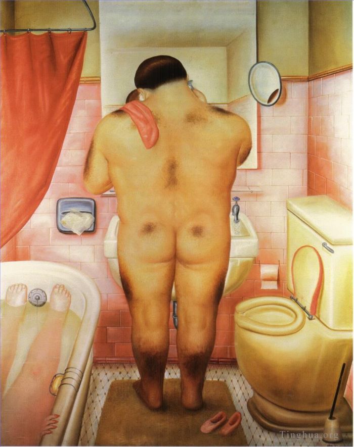 Fernando Botero's Contemporary Oil Painting - Tribute to Bonnard 2