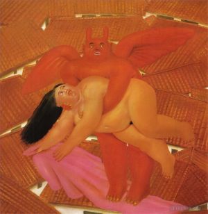 Contemporary Artwork by Fernando Botero - Woman Abducted by the Demon