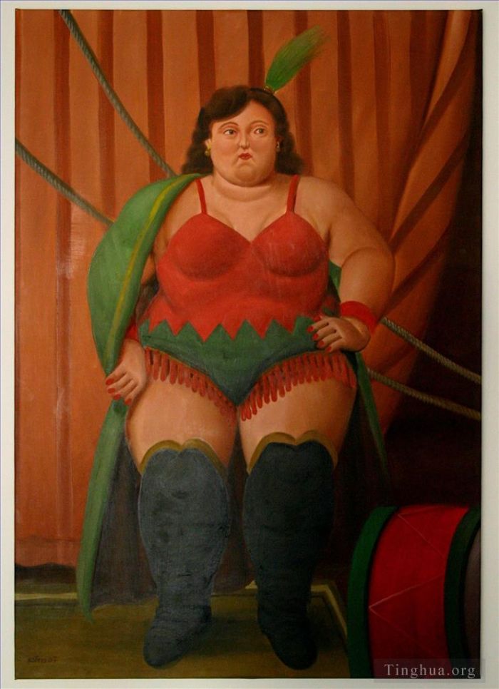Fernando Botero's Contemporary Oil Painting - Circus woman 108