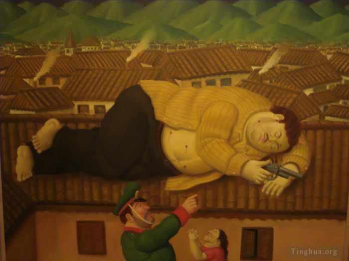 Fernando Botero's Contemporary Oil Painting - Medellin pablo escobar dead