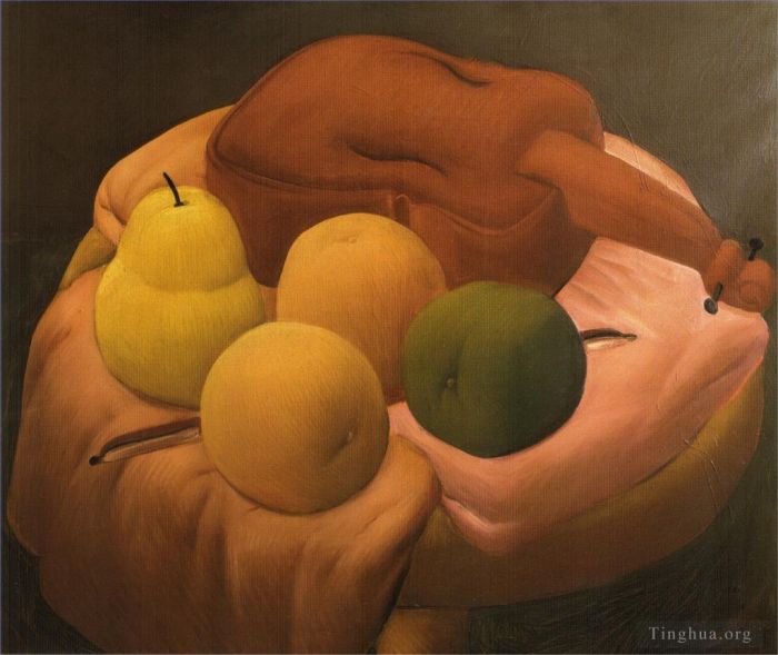 Fernando Botero's Contemporary Oil Painting - Still life with violin 1