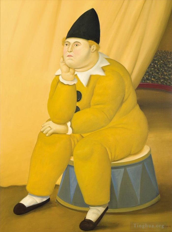 Fernando Botero's Contemporary Oil Painting - Thinker