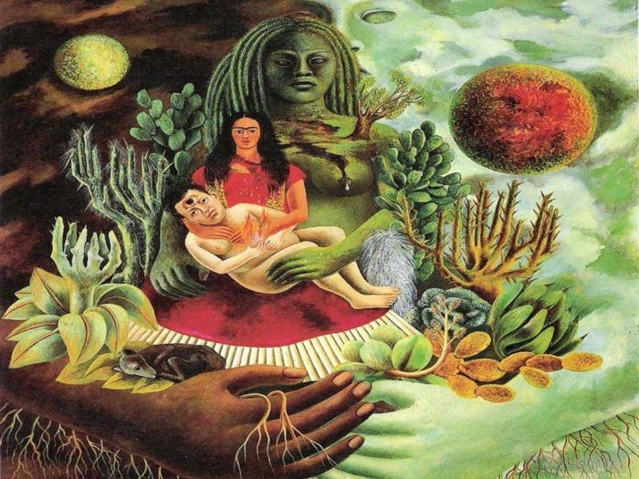 Frida Kahlo's Contemporary Oil Painting - ABRAZO AMOROSO
