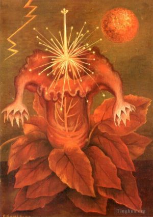 Contemporary Artwork by Frida Kahlo - Flower of Life Flame Flower