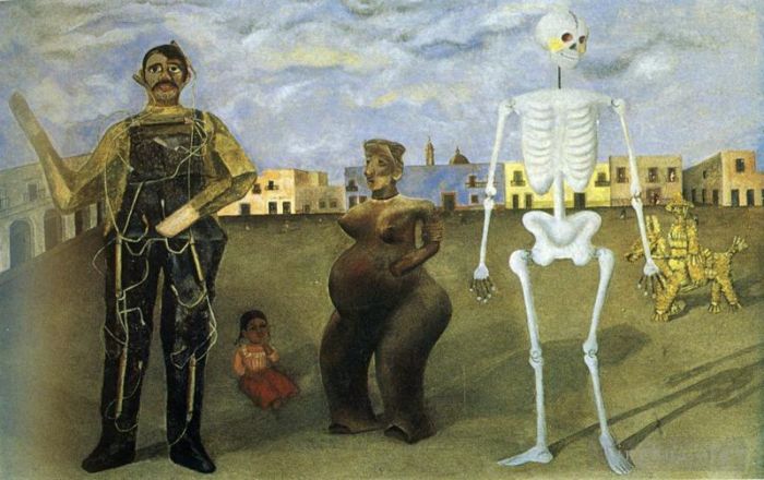 Frida Kahlo's Contemporary Oil Painting - Four Inhabitants of Mexico