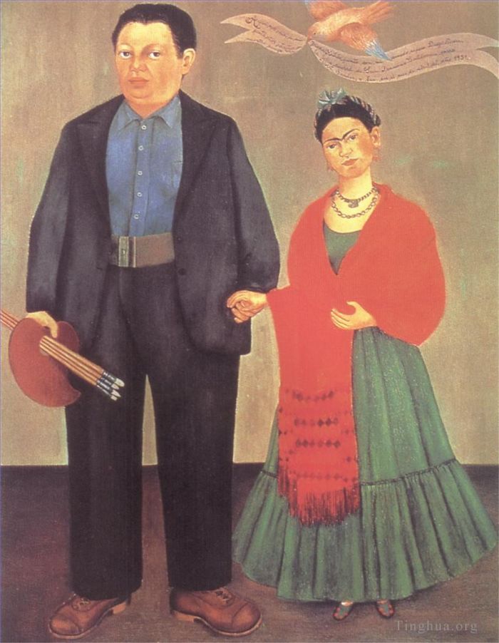 Frida Kahlo's Contemporary Oil Painting - Frieda and