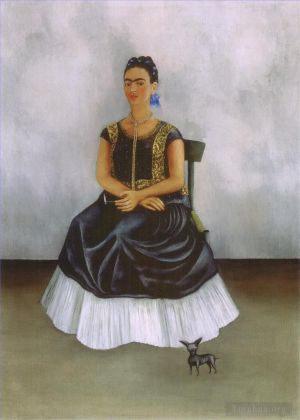 Contemporary Artwork by Frida Kahlo - Itzcuintli Dog with Me