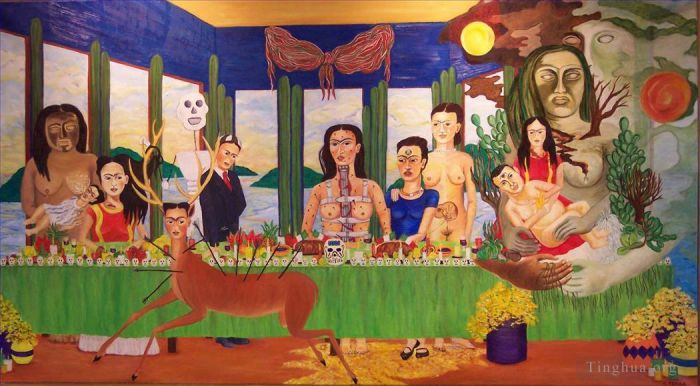 Frida Kahlo's Contemporary Oil Painting - Last Supper