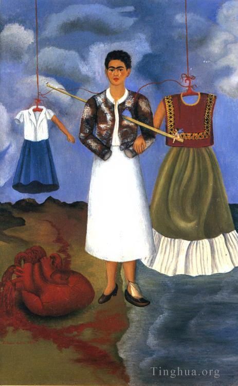 Frida Kahlo's Contemporary Oil Painting - Memory The Heart