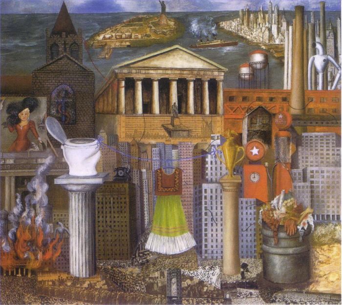 Frida Kahlo's Contemporary Oil Painting - My Dress Hangs There