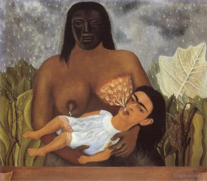 Frida Kahlo's Contemporary Oil Painting - My Nurse and I