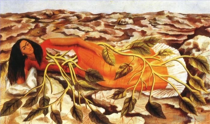 Frida Kahlo's Contemporary Oil Painting - Roots