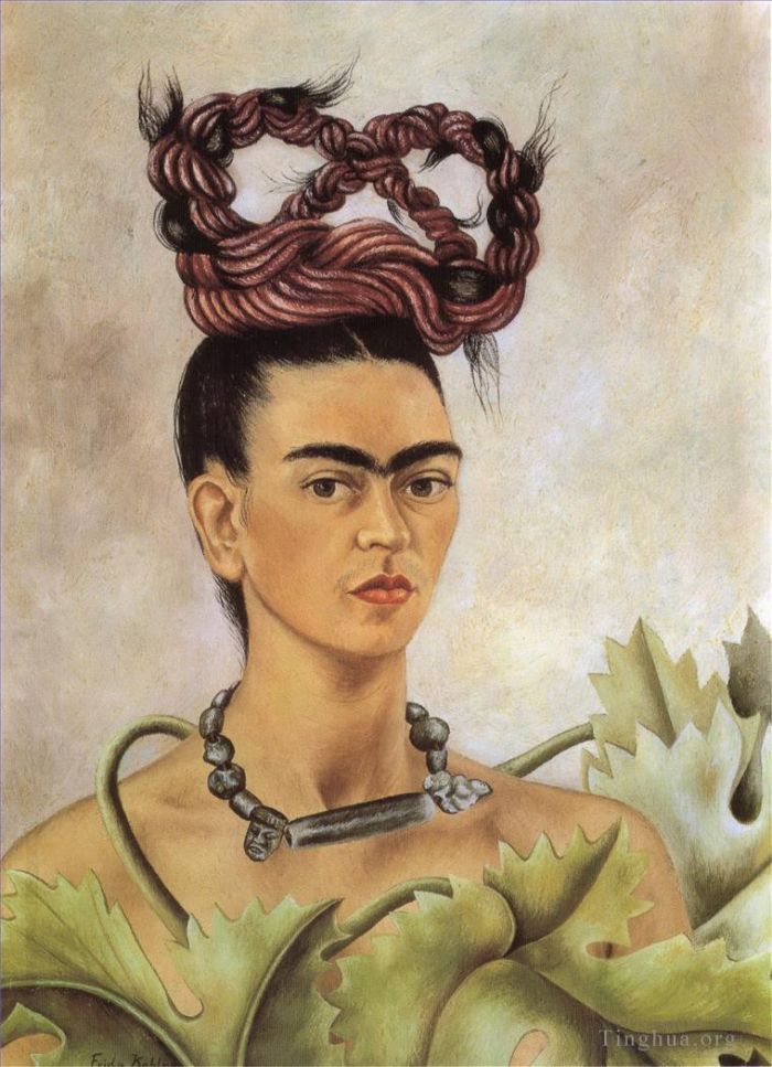Frida Kahlo's Contemporary Oil Painting - Self Portrait with Braid