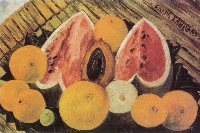 Frida Kahlo's Contemporary Oil Painting - Still Life with Watermelons