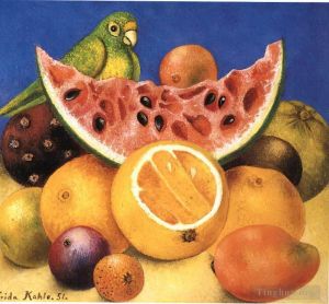 Contemporary Oil Painting - Still life with parrot