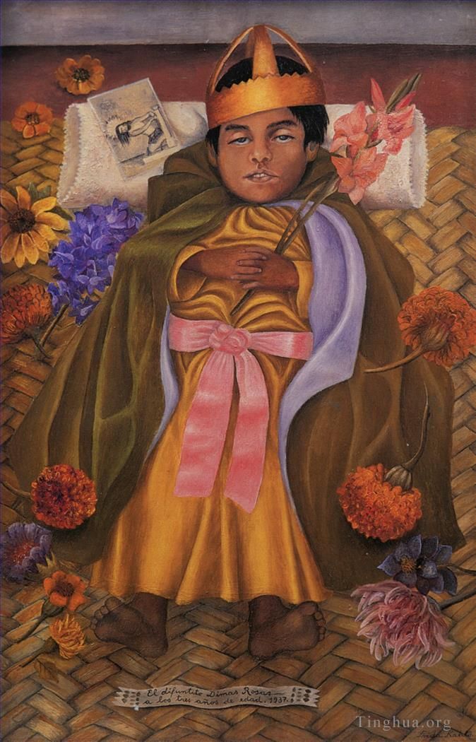 Frida Kahlo's Contemporary Oil Painting - The Deceased Dimas