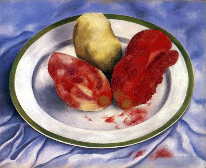 Frida Kahlo's Contemporary Oil Painting - Tunas Still Life with Prickly Pear Fruit