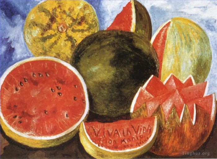 Frida Kahlo's Contemporary Oil Painting - Viva la Vida Watermelons