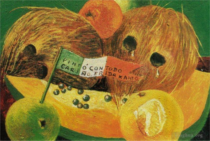 Frida Kahlo's Contemporary Oil Painting - Weeping Coconuts or Coconut Tears