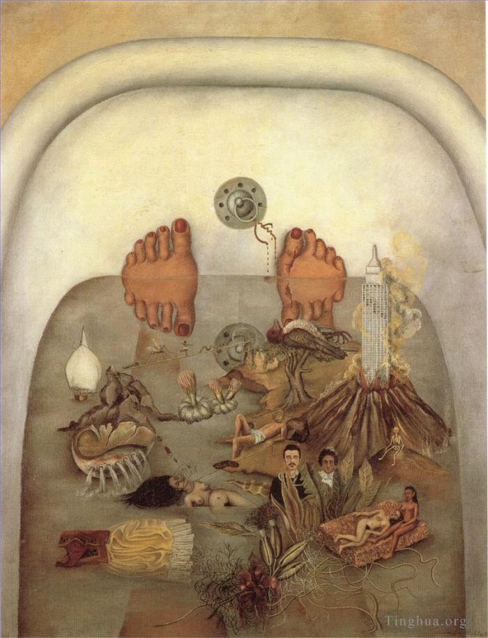 Frida Kahlo's Contemporary Oil Painting - What the Water Gave Me
