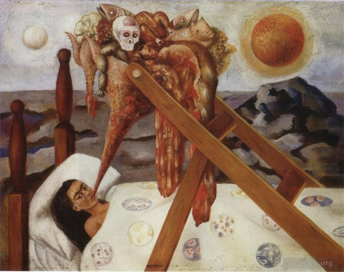 Frida Kahlo's Contemporary Oil Painting - Without Hope