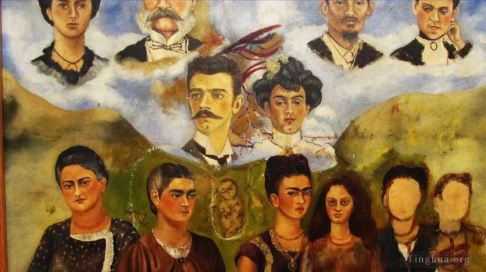 Frida Kahlo's Contemporary Oil Painting - Frida Family