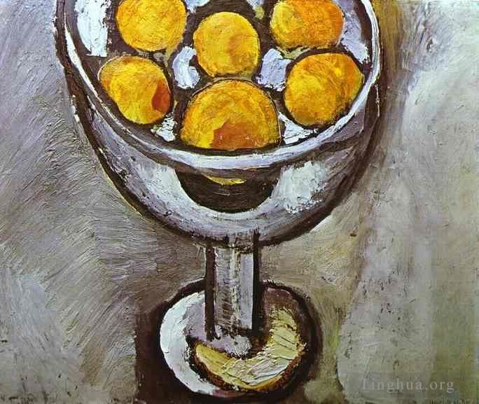 Henri Matisse's Contemporary Oil Painting - A vase with Oranges