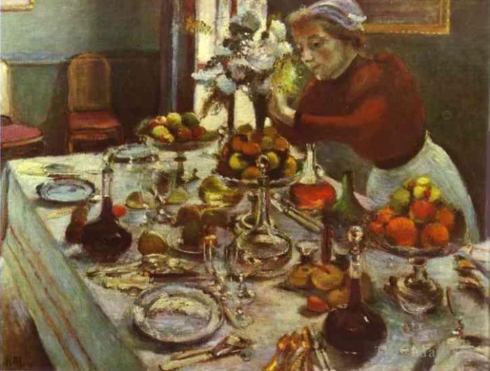 Henri Matisse's Contemporary Oil Painting - Dinner Table 1897