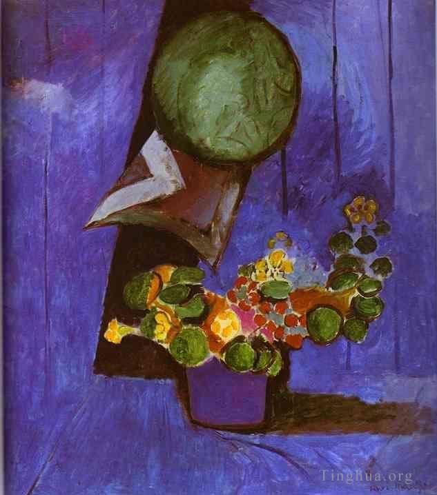Henri Matisse's Contemporary Oil Painting - Flowers and Ceramic Plate