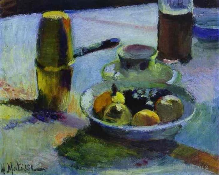 Henri Matisse's Contemporary Oil Painting - Fruit and CoffeePot 1899