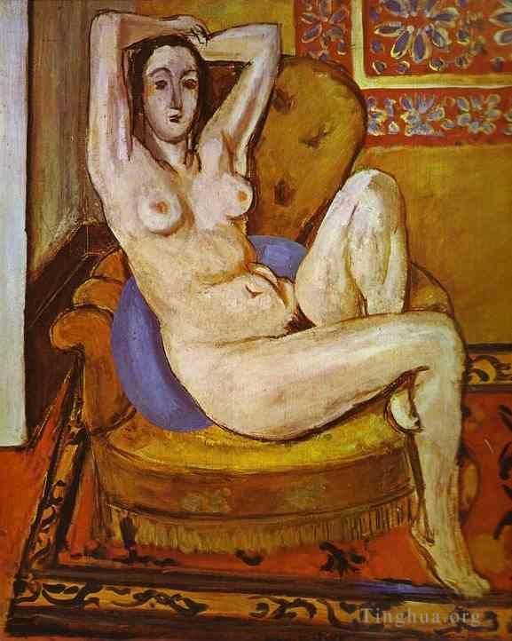 Henri Matisse's Contemporary Oil Painting - Nude on a Blue Cushion 1924