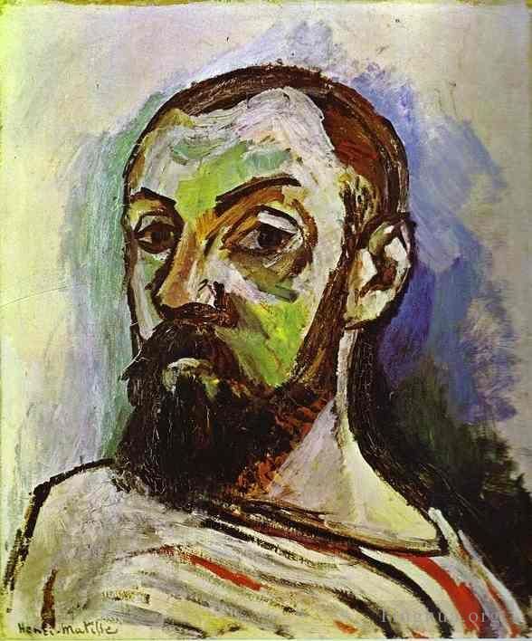 Henri Matisse's Contemporary Oil Painting - SelfPortrait in a Striped TShirt 1906