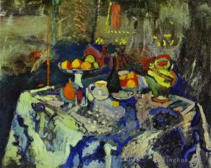 Contemporary Artwork by Henri Matisse - Still Life with Vase Bottle and Fruit c 1903