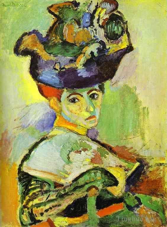 Henri Matisse's Contemporary Oil Painting - Woman with a Hat 1905