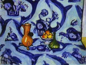 Contemporary Paintings - Blue TableCloth
