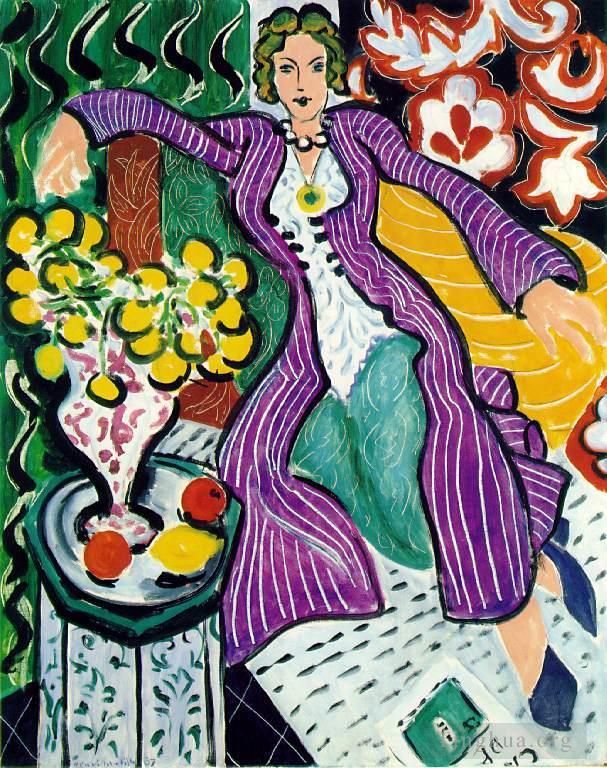 Henri Matisse's Contemporary Various Paintings - Femme au manteau violet Woman in a Purple Coat