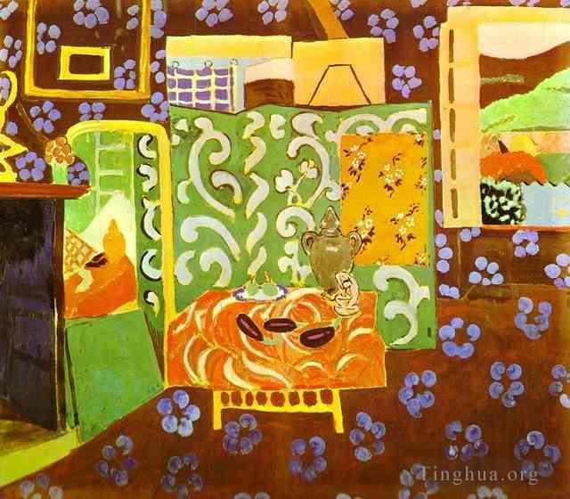 Henri Matisse's Contemporary Various Paintings - Interior in Aubergines