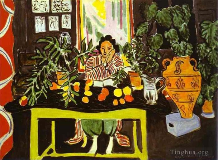 Henri Matisse's Contemporary Various Paintings - Interior with Etruscan Vase