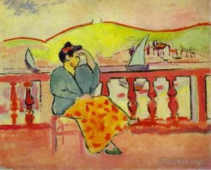 Contemporary Paintings - Lady on the Terrace