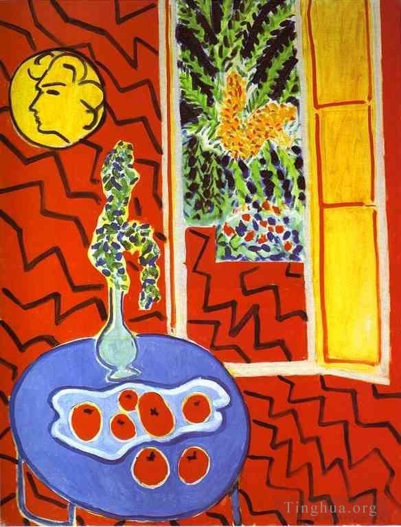 Henri Matisse's Contemporary Various Paintings - Red Interior Still Life on a Blue Table