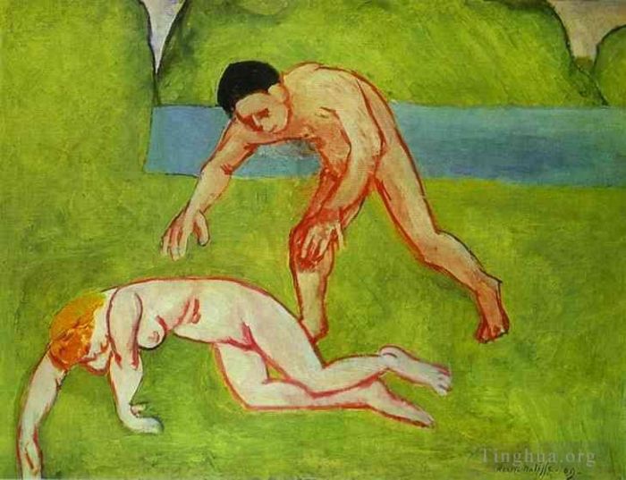 Henri Matisse's Contemporary Various Paintings - Satyr and Nymph 1909